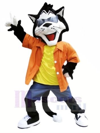 Mode Katze mit Brille Maskottchen Kostüme Karikatur