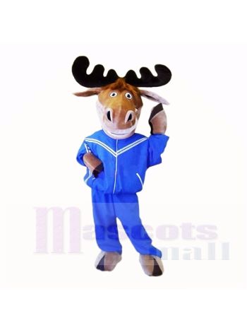 Sport Elk mit Blue Sportswear Maskottchen Kostüme Schule