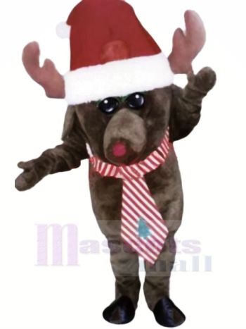 Weihnachten Elch mit Gestreift Krawatte Maskottchen Kostüme Tier