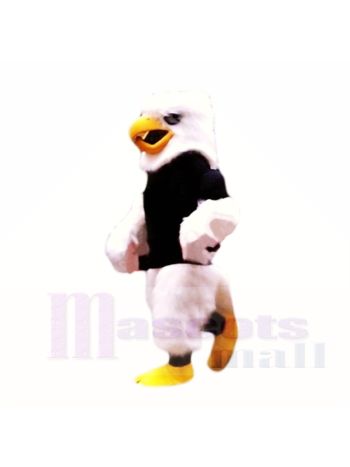 Hochschulpelzadler mit schwarzer Hemd-Maskottchen-Kostüm-Schule