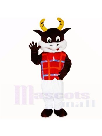 Freundlich Leicht Kuh mit rot Hemd Maskottchen Kostüme Schule