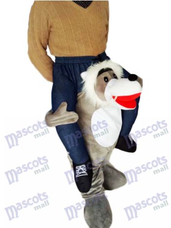 Huckepack Wolf Carry Me Ride Grey Wolf Maskottchen Kostüm