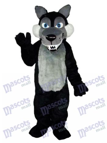 Lange Wolle Big Black Wolf Maskottchen Kostüm Tier