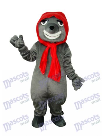 Grau Schlechter Wolf Erwachsene Maskottchen Kostüm Tier