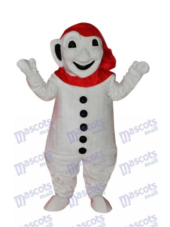 Lächelnder Schneemann mit rotem Schal Maskottchen Kostüm Weihnachten Xmas