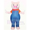 Lustig Schwein mit Blau Overall 