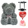 Diamant Grau Rose Teddybär Blumenbär Bestes Geschenk für Muttertag, Valentinstag, Jubiläum, Hochzeit und Geburtstag