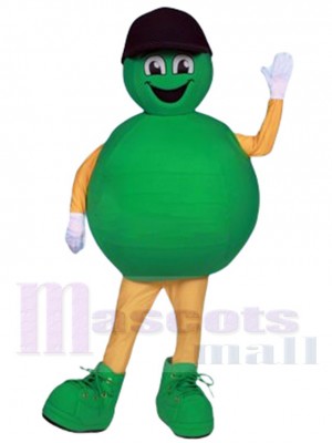Grüne Lottokugel Maskottchen-Kostüm Karikatur