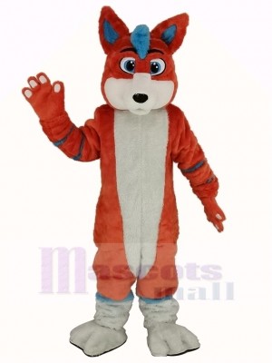 Orange und Blau Heiser Hund Fursuit Maskottchen Kostüm