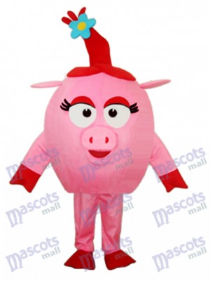 Red Round Pig Maskottchen Adult Kostüm Tier