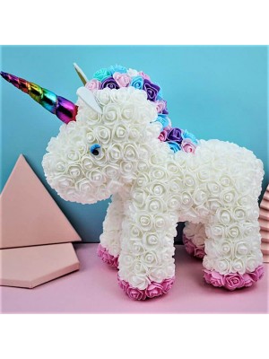 Weiß Rose Einhorn Blume Einhorn Bestes Geschenk für Muttertag, Valentinstag, Jubiläum, Hochzeit und Geburtstag