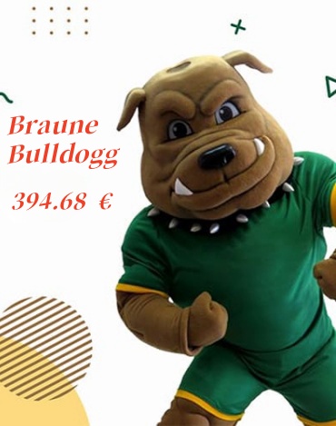 Braune Bulldogg Maskottchen Kostüm